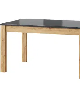 Jedálenské stoly Rozkladací stôl Kama 136/210x90cm dub camargue/čierna mat