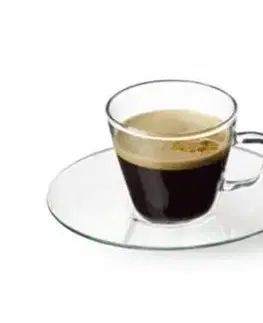 Hrnčeky a šálky Kinekus Šálka Espresso s podšálkou , sklenená, 80 ml, GENEX, 4+4 ks