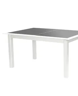 Stolčeky DEOKORK Hliníkový stôl VERMONT 160/254 cm (biela)