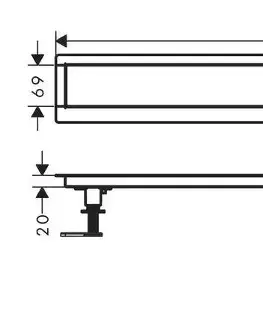 Sprchovacie kúty HANSGROHE - uBox universal Set na štandardnú inštaláciu lineárneho sprchového žľabu 1200 mm, nerezová 56027180