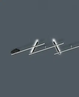Stropné svietidlá Trio Lighting Otočné stropné LED svetlo Indira, stmievač, čierna