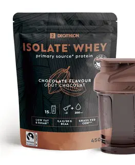 posilňovanie Súprava Whey Isolate 450 g čokoláda + šejker 300 ml - limitovaná edícia