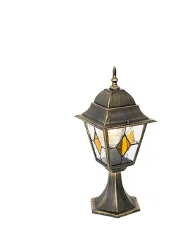 Zahradne stlpove lampy Vintage exteriérový lampáš starožitný zlatý 45 cm - Antigua
