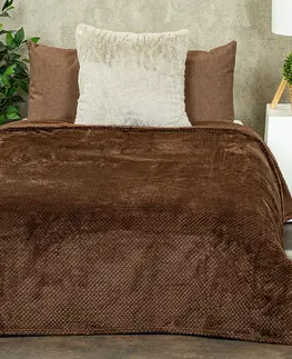 Prikrývky na spanie Matex Prehoz na posteľ Montana hnedá, 170 x 210 cm