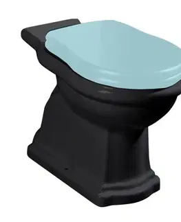 Kúpeľňa KERASAN - RETRO WC kombi misa 38,5x72cm, spodný odpad, čierna mat 101231