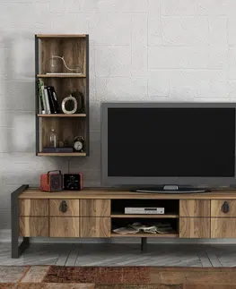 TV stolíky DELUXE LOST Tv stolík, metal / orech