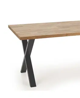 Jedálenské stoly HALMAR Apex 160 M jedálenský stôl dub prírodný / čierna