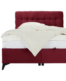 Postele s úložným priestorom Kontinentálna posteľ Magic, 140x200cm,červená