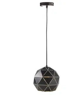 Závesné svietidlá Deko-Light Závesné svietidlo Asterope, Ø 25 cm, okrúhle, čierne