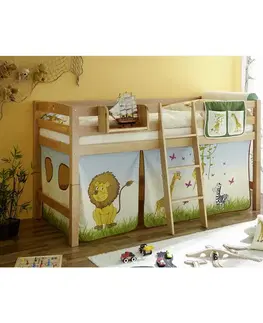 Vyvýšené detské postele Vyvýšená Posteľ Tipsi Záves Safari