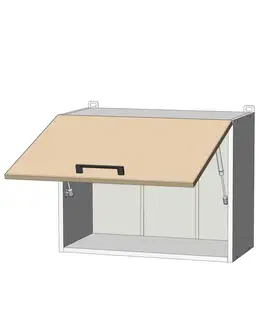 Kuchynské skrinky horná vysoká výklopná skrinka š.60, v.46, Modena W6046, grafit / dub Sonoma