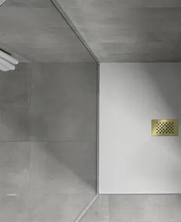 Vane MEXEN/S - Hugo sprchová vanička SMC 100 x 100, biela, krytka zlatá 42101010-G