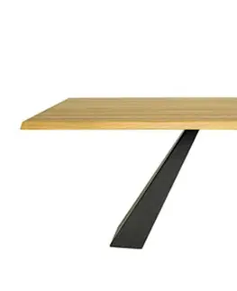 Jedálenské stoly KRIŠTOF ST370 jedálenský stôl 220x100, dub/čierna matná
