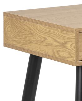 Písacie stoly Dkton Dizajnový písací stôl Nature 110 cm, divoký dub