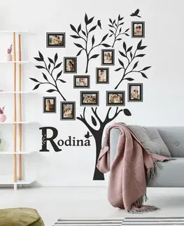 Nálepky na stenu Nálepky na stenu do obývačky - Rodinný strom s rámčekmi