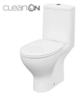 Kúpeľňa CERSANIT - WC KOMBI MODUO 43 673 011 3/5 CLEAN ON, SEDADLO DUROPLAST-SOFT CLOSE K116-035