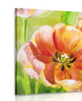 Obrazy kvetov Obraz červené tulipány vo vintage prevedení