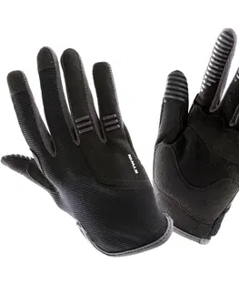 rukavice Detské dlhé cyklistické rukavice čierno-sivé