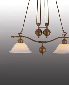 Závesné svietidlá Menzel Menzel Anno 1900 dvoj-plameňová závesná lampa