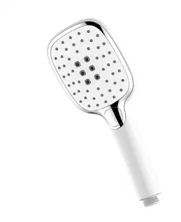 Kúpeľňové batérie MEREO - Dita sprchová batéria s hlavovou hranatou sprchou, biela CBE60104SJD