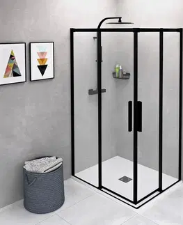 Sprchové dvere POLYSAN - ALTIS BLACK obdĺžniková sprchová zástena 1000x800 L/P varianta, rohový vstup AL1512BAL1582B