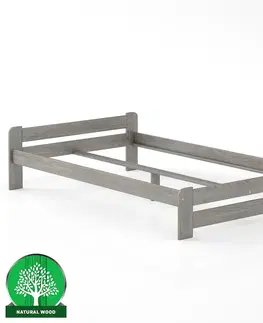 Drevené postele Posteľ borovica LK099–120x200 sivá