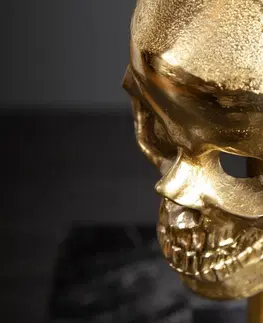 Dekorácie LuxD Dekoračný predmet Lebka 35 cm zlatý