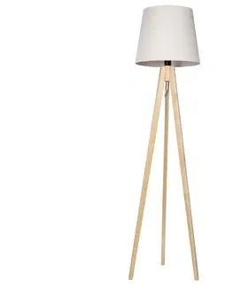 Lampy  Stojacia lampa CONE 1xE27/60W/230V borovica krémová 