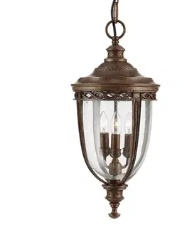 Vonkajšie závesné svietidlá Elstead Závesná lampa English Bridle do exteriéru, bronz