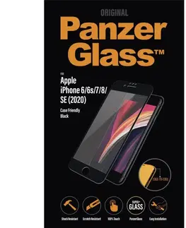Tvrdené sklá pre mobilné telefóny Ochranné temperované sklo PanzerGlass Case Friendly pre Apple iPhone SE a iPhone 8/7/6s/6, čierne