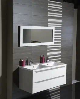 Kúpeľňový nábytok SAPHO - WAVE dvojumývadlová skrinka 119,7x50x47,8cm, biela WA120-3030