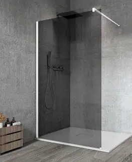 Sprchové dvere GELCO - VARIO WHITE jednodielna sprchová zástena na inštaláciu k stene, dymové sklo, 1200  GX1312GX1015