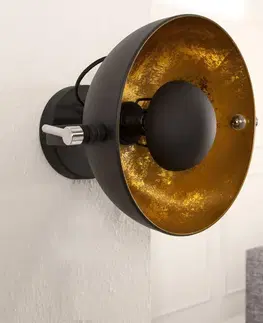 Svietidlá LuxD 16802 Nástenná lampa STAGE čierno zlatá