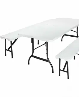 Záhradný pivný set - stôl a lavica Skladací záhradný pivný set D0010 Dekorhome