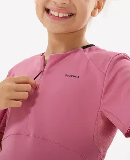 nohavice Detské turistické tričko MH550 7-15 rokov ružové