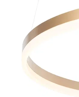 Zavesne lampy Dizajnové závesné svietidlo zlaté 60 cm vrátane LED 3 stupne stmievateľné - Anello