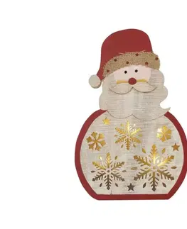 Vianočné osvetlenie  5 LED drevený Santa, 30 cm, 2x AAA, vnútorná, teplá biela (DCWW24)