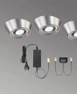 Osvetlenie kuchynskej linky Evotec Podhľadové LED svietidlá PAL CF, 3 kusy, Ø 12 cm