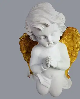 Vianočné dekorácie – do vnútra Modliaci sa anjel zlaté krídla 17cm 8/20/ANG