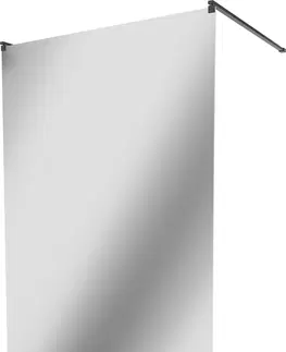 Sprchové dvere MEXEN/S - KIOTO samostatne stojaca sprchová zástena 100 x 200, zrkadlové, čierna 800-100-002-70-50