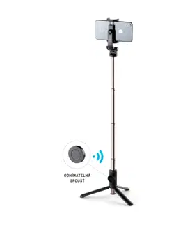 Držiaky na mobil FIXED Snap Selfie Tyč s tripodom a bezdrôtovou spúšťou, 14" závit, čierna FIXSS-SN-BK