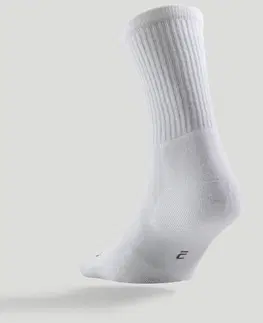 bedminton Športové ponožky RS 100 vysoké 3 páry biele