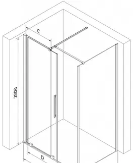 Sprchovacie kúty MEXEN/S - Velar Obdĺžnikový sprchovací kút 90 x 85, transparent, chróm 871-090-085-01-01