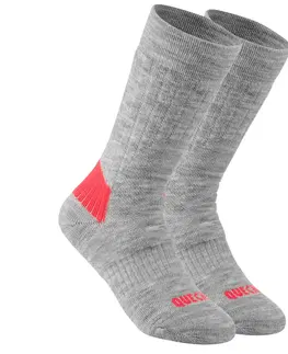 ponožky Detské polovysoké turistické ponožky SH100 hrejivé 2 páry