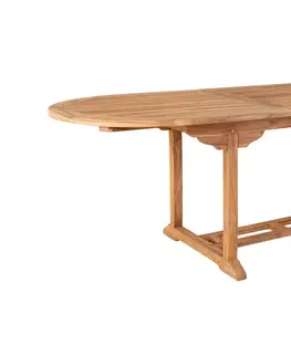 Záhradné stolíky Norddan Dizajnový záhradný stôl Risha 180-240 cm teak