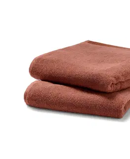 Bath Towels & Washcloths Kvalitné žakárové uteráky, 2 ks, kombinácia ružovej a hrdzavej