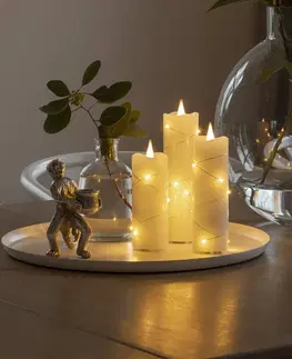 LED sviečky Konstsmide Christmas Vosková LED sviečka krém jantár 12,7cm