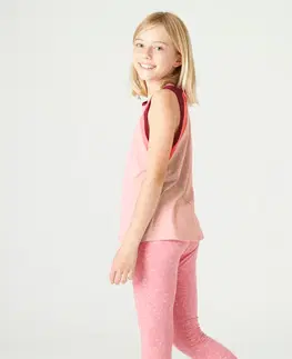 nohavice Dievčenské tielko S500 na cvičenie ružové