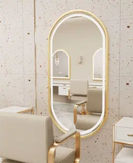 Kúpeľňa REA - Zrkadlo LED OLL 60x90 cm Brush Gold HOM-02509