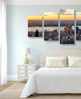Obrazy mestá 5-dielny obraz panoráma mesta New York